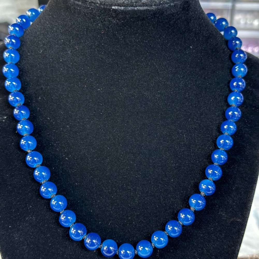 Blue Glass Bead Necklace